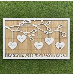 CUSTOMISED HANGING HEARTS WALL PLAQUE- FAM048
