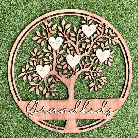 PERSONALISED WALL FAMILY TREE PLAQUE - FAM049