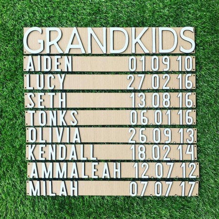 EXTRA NAME BOARD FOR GRANDKIDS WALL HANGING - FAM025