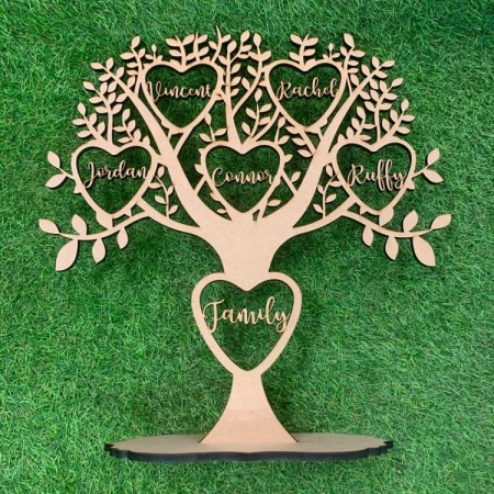 CUSTOM FAMILY TREE STAND WITH HEART - FAM036