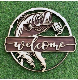 WELCOME FISHING WALL PLAQUE - M902