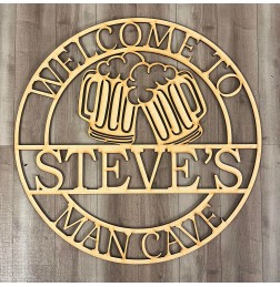 PERSONALISED WELCOME TO MANCAVE BEER WALL PLAQUE - M909