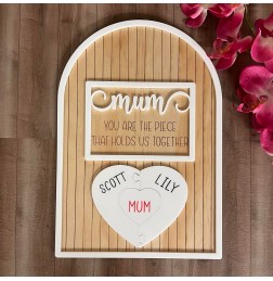 PERSONALISED MUM HEART PUZZLE ARCH WALL PLAQUE - MD037