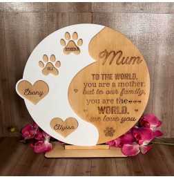 PERSONALISED MUM YOU ARE THE WORLD PLAQUE - MD039