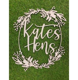 PERSONALISED LEAFY OVAL NAME SIGN - PNR025