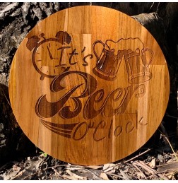 IT'S BEER O'CLOCK LASER ENGRAVED TIMBER SIGN - TS016