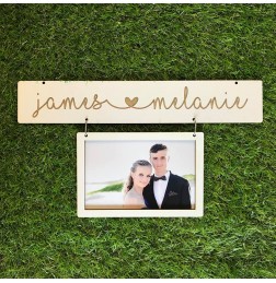 CUSTOMISED VALENTINES DAY ENGRAVED NAMES WITH HANGING PHOTO FRAME - V006