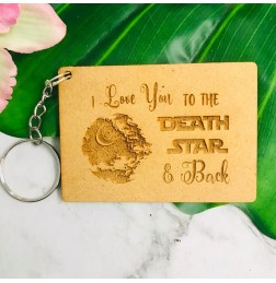 I LOVE YOU TO THE DEATH STAR & BACK KEY RING - V003