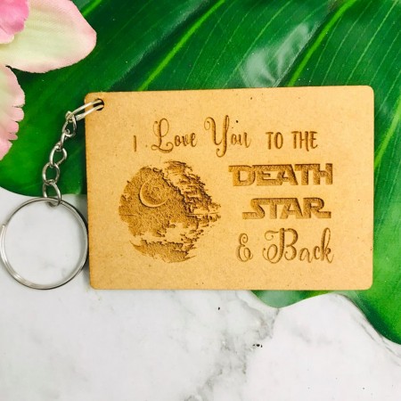 I LOVE YOU TO THE DEATH STAR & BACK KEY RING - V003