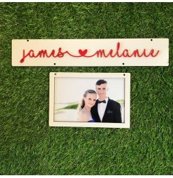 CUSTOMISED VALENTINES DAY PAINTED NAMES WITH HANGING PHOTO FRAME - V007