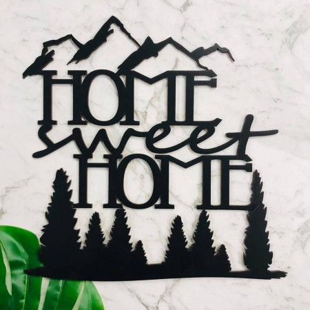 HOME SWEET HOME MOUNTAIN AND TREES WALL PLAQUE - WA061