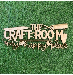 THE CRAFT ROOM IS MY HAPPY PLACE WALL PLAQUE- WA038