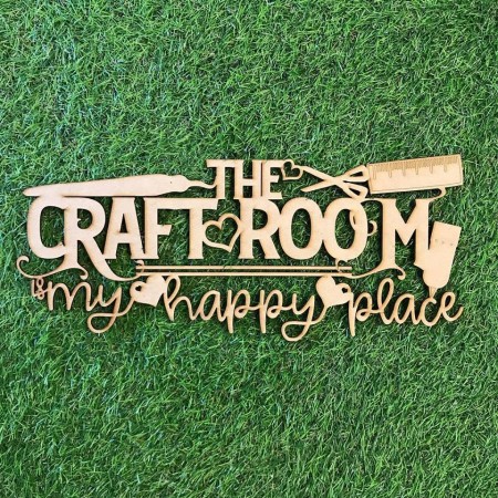 THE CRAFT ROOM IS MY HAPPY PLACE WALL PLAQUE- WA038