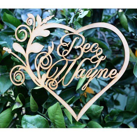 PERSONALISED NAME HEART WITH FLOURISH - M620