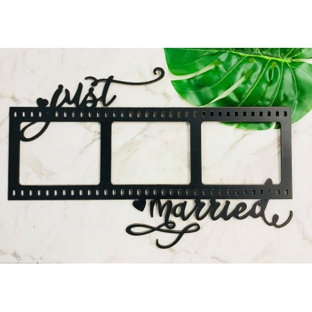 JUST MARRIED TRIPLE PHOTO FRAME - W005