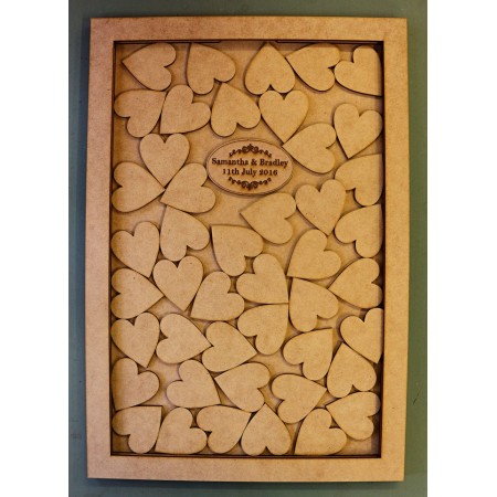 RECTANGLE GUEST BOOK WITH ENGRAVED OVAL - GB007