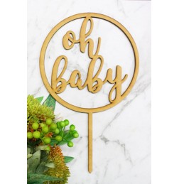 OH BABY IN CIRCLE CAKE TOPPER - CT139