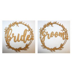 BRIDE AND GROOM CHAIR SIGNS - M613
