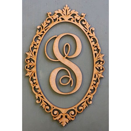 ORNATE OVAL WITH MONOGRAM LETTER - M354