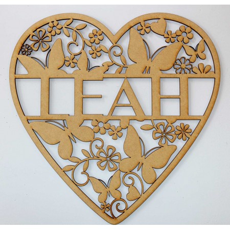 HEART & BUTTERFLY NAME PLAQUE-M311