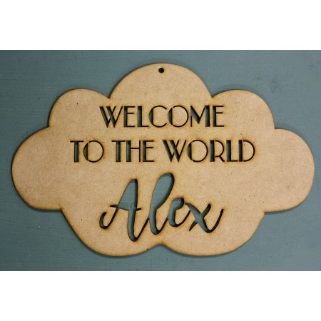 WELCOME TO THE WORLD NAME PLAQUE-M320